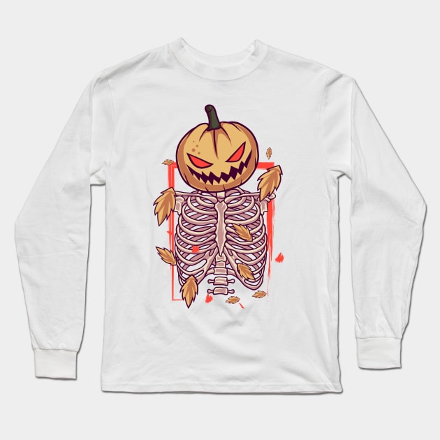 Ribs Pumpkin Long Sleeve T-Shirt by DionArts